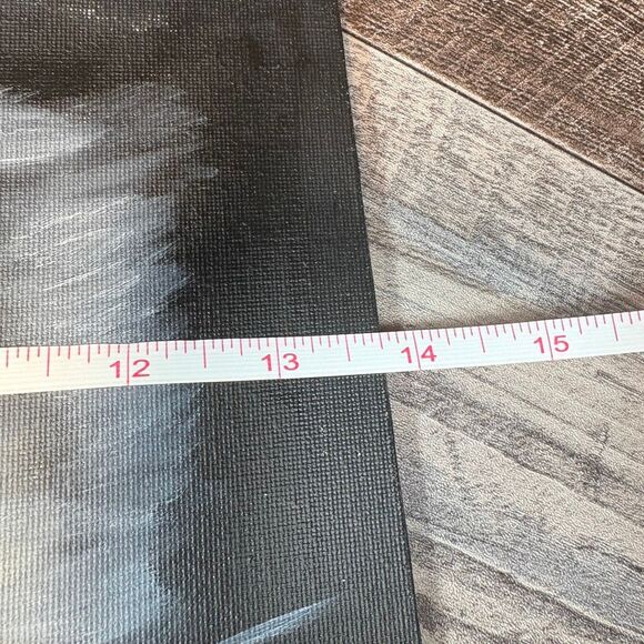 Original Black Cat Painting on Canvas — Yellow Eyes — Signed “J. Smith” - Picture 2 of 5